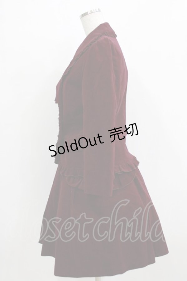 画像2: BPN / 別珍フリルジャケット＆スカート  ワイン H-25-12-24-1008-GO-JA-KB-ZH (2)