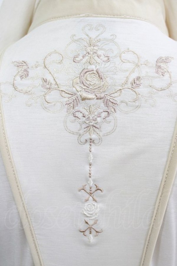 画像5: Ozz oneste / 薔薇刺繍レイヤード風ワンピース  アイボリー H-25-12-24-1010-OO-OP-KB-ZH (5)