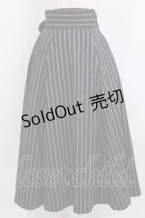 画像: Sheglit / ストライプバッスルスカート M 黒 H-25-12-24-1015-EL-SK-KB-ZH