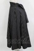画像2: Sheglit / ストライプバッスルスカート M 黒 H-25-12-24-1015-EL-SK-KB-ZH (2)