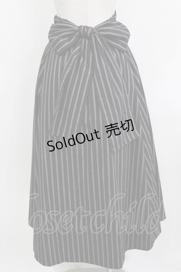 画像3: Sheglit / ストライプバッスルスカート M 黒 H-25-12-24-1015-EL-SK-KB-ZH (3)