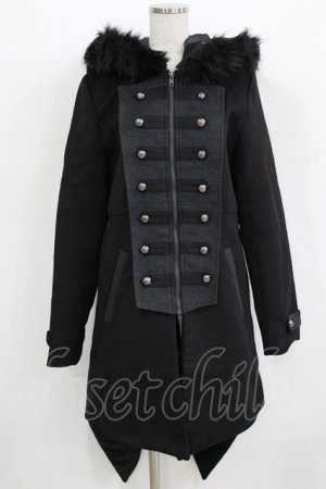 画像: ALGONQUINS / ナポレオンボタンコート F 黒 H-25-12-24-1016-AL-CO-KB-ZH
