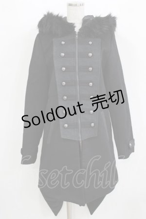 画像: ALGONQUINS / ナポレオンボタンコート F 黒 H-25-12-24-1016-AL-CO-KB-ZH