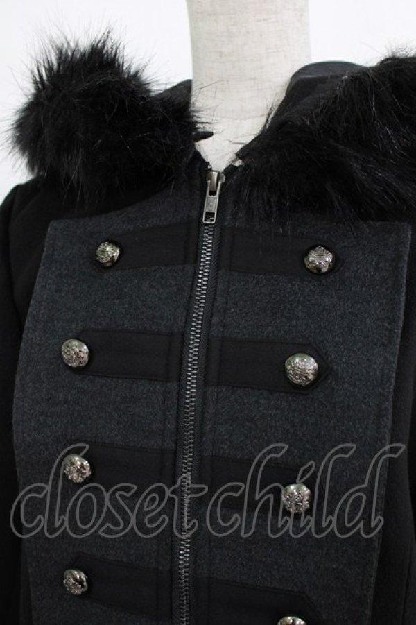 画像4: ALGONQUINS / ナポレオンボタンコート F 黒 H-25-12-24-1016-AL-CO-KB-ZH (4)