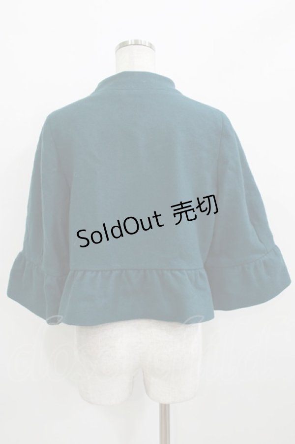 画像3: Jane Marple Dans Le Salon / ブラッシュドメルトンのケープジャケット  ピーコックブルー H-25-12-24-1017-JM-JA-KB-ZH (3)