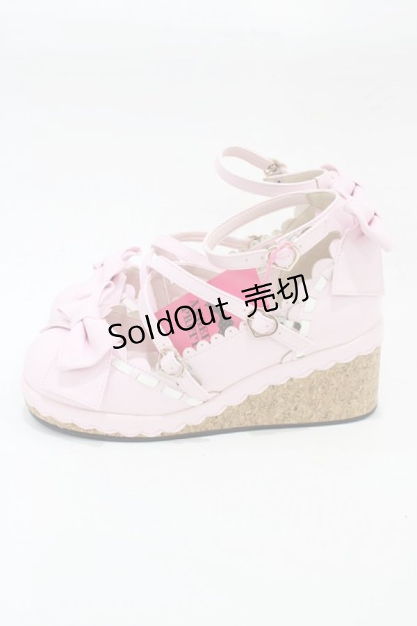 画像2: Angelic Pretty / Girlyコルク底シューズ M ピンク H-25-12-24-001-AP-SH-NS-ZH (2)