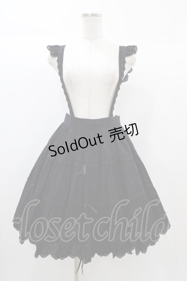 画像1: metamorphose / 王冠レースサスペンダースカート Free ブラック H-25-12-24-021-ME-SK-NS-ZH (1)