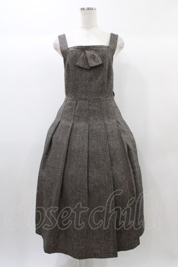 画像1: an another angelus / フロントタイツイードジャンパースカート Free BROWN H-25-12-25-039-CA-OP-NS-ZH (1)