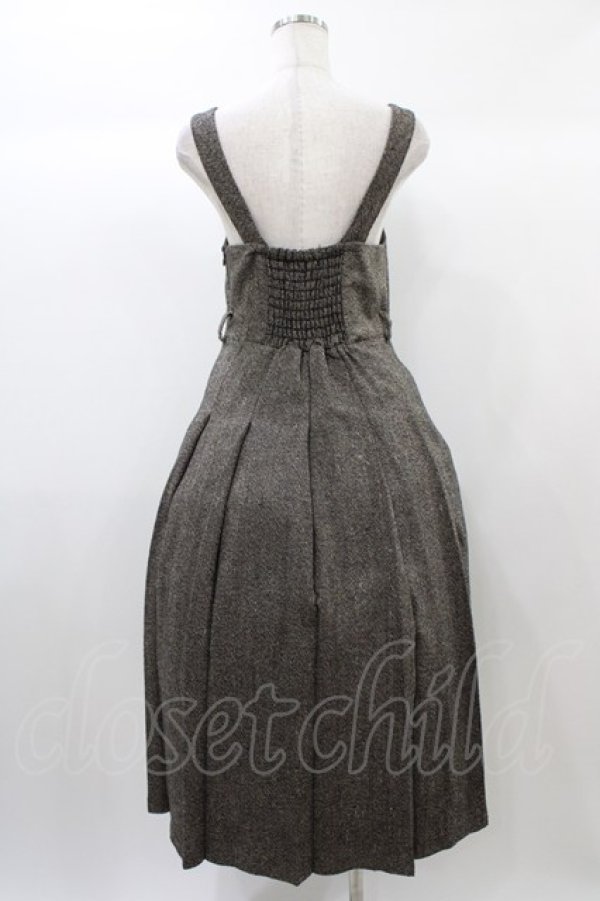 画像2: an another angelus / フロントタイツイードジャンパースカート Free BROWN H-25-12-25-039-CA-OP-NS-ZH (2)