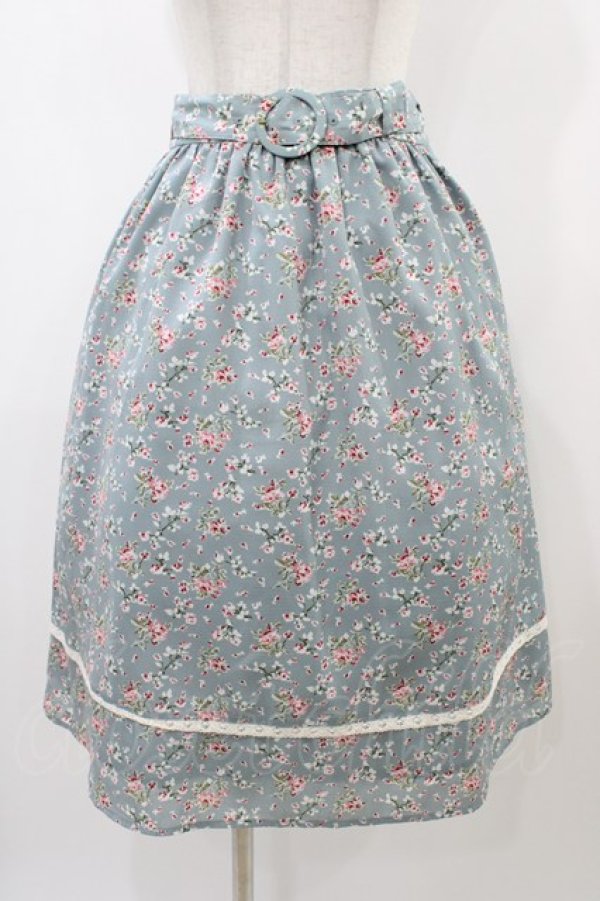 画像1: Fi.n.t / レース使い小花柄ギャザースカート Free SAX H-25-12-25-048-CA-SK-NS-ZH (1)