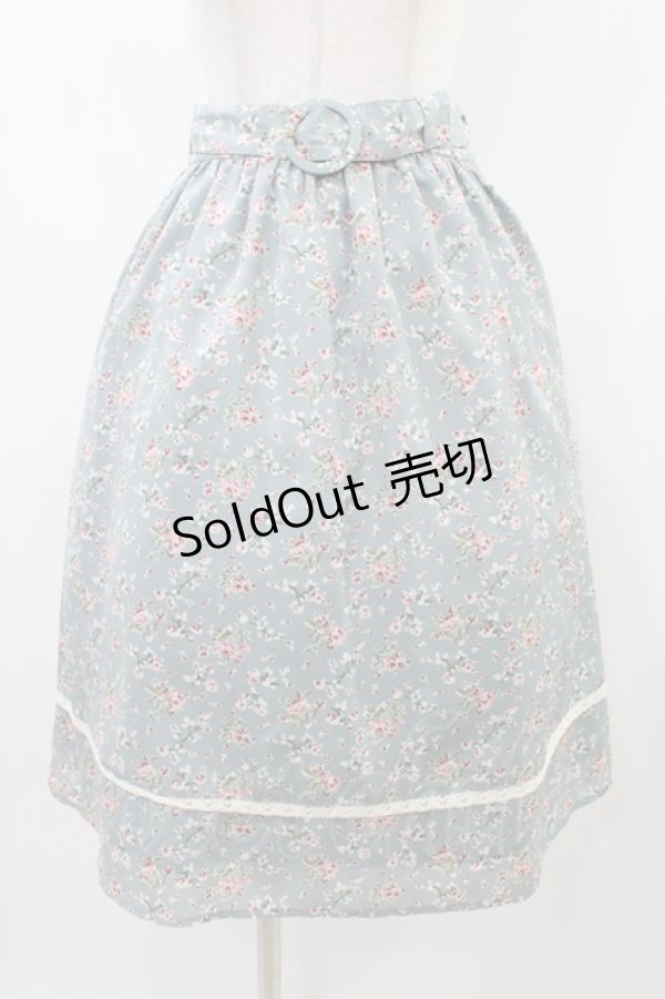 画像1: Fi.n.t / レース使い小花柄ギャザースカート Free SAX H-25-12-25-048-CA-SK-NS-ZH (1)