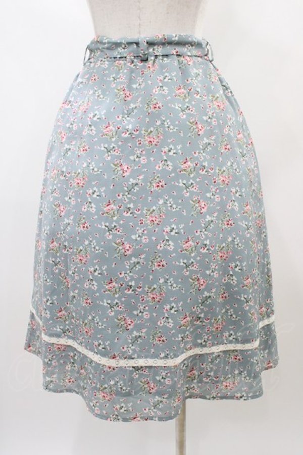 画像2: Fi.n.t / レース使い小花柄ギャザースカート Free SAX H-25-12-25-048-CA-SK-NS-ZH (2)