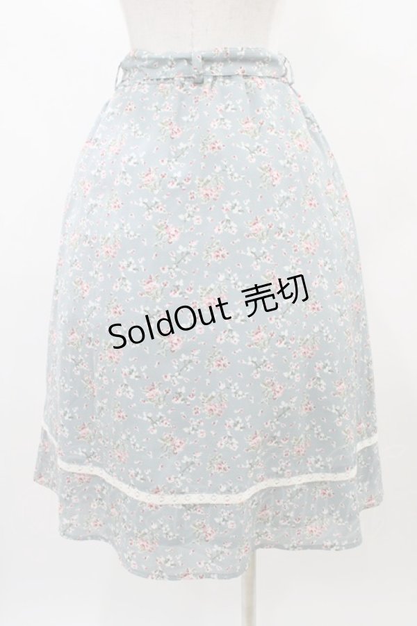 画像2: Fi.n.t / レース使い小花柄ギャザースカート Free SAX H-25-12-25-048-CA-SK-NS-ZH (2)