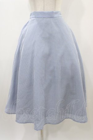 画像: Fi.n.t / サッカーギンガムフレアースカート Free BLUE×WH H-25-12-25-049-CA-SK-NS-ZH