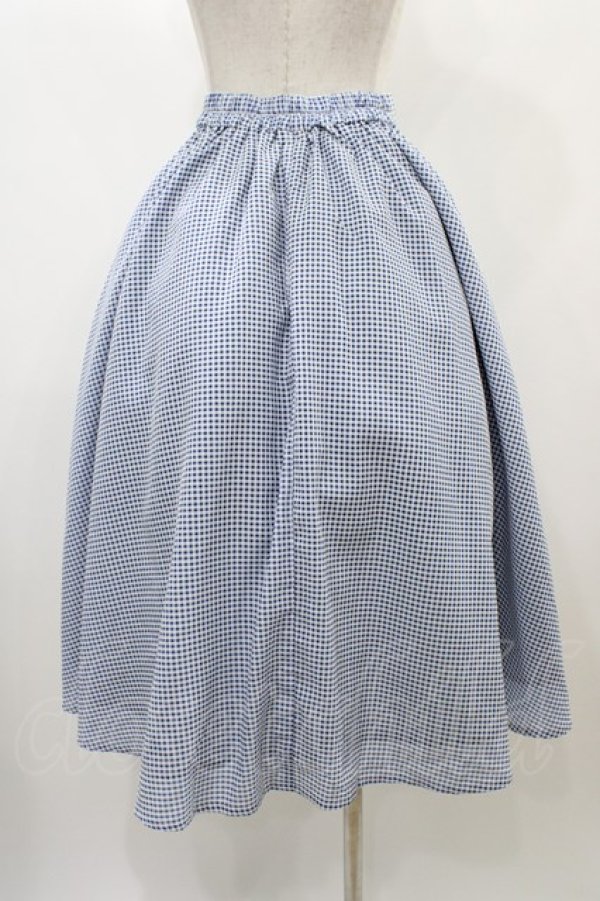 画像2: Fi.n.t / サッカーギンガムフレアースカート Free BLUE×WH H-25-12-25-049-CA-SK-NS-ZH (2)