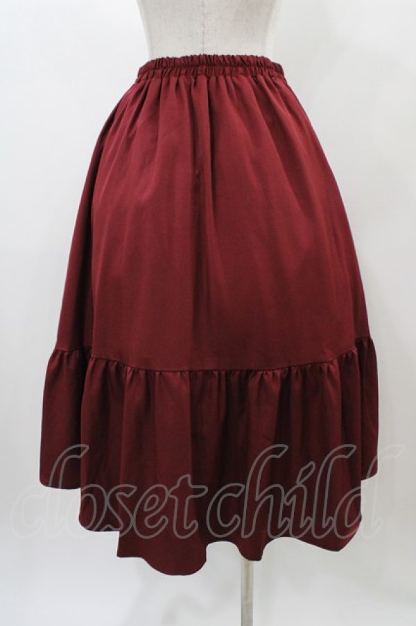 画像2: axes femme / チャイナ釦ラッフルスカート Free ワイン H-25-12-25-050-AX-SK-NS-ZH (2)