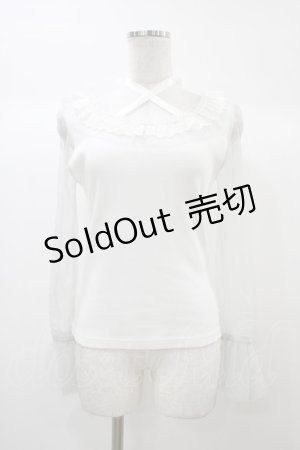 画像: ALICE and the PIRATES / お袖チュールカットソー Free オフ H-25-12-25-055-PA-TO-NS-ZH