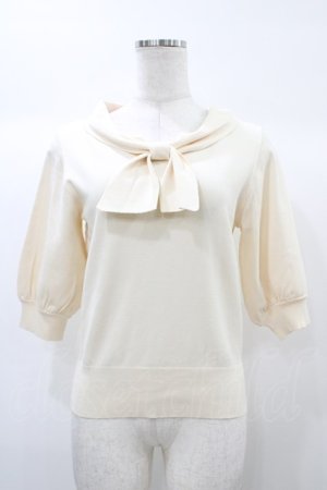 画像: F&A / ボウタイ5分袖ニットプルオーバー Free IVORY H-25-12-25-056-LO-TO-NS-ZH