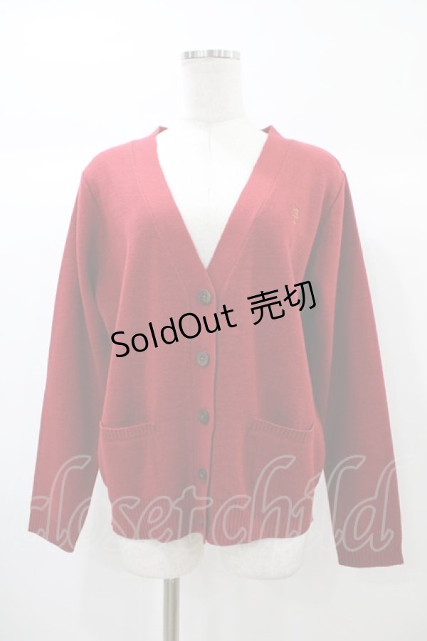 画像1: Fi.n.t / Vネックミドル丈カーディガン Free レッド H-25-12-25-058-CA-TO-NS-ZH (1)