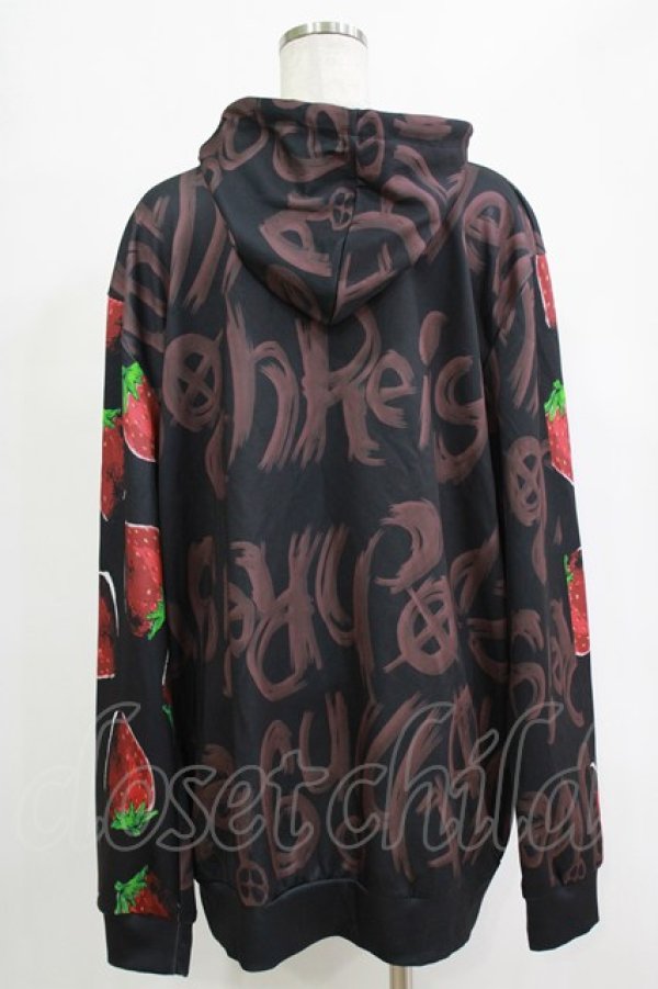 画像3: NieR Clothing / 総柄プルパーカー  黒 H-25-12-25-1029-PU-TO-KB-ZH (3)