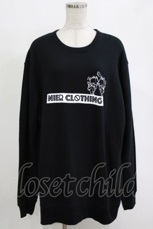 画像: NieR Clothing / プリントSWEAT  2XL 黒 H-25-12-25-1032-PU-TO-KB-ZH