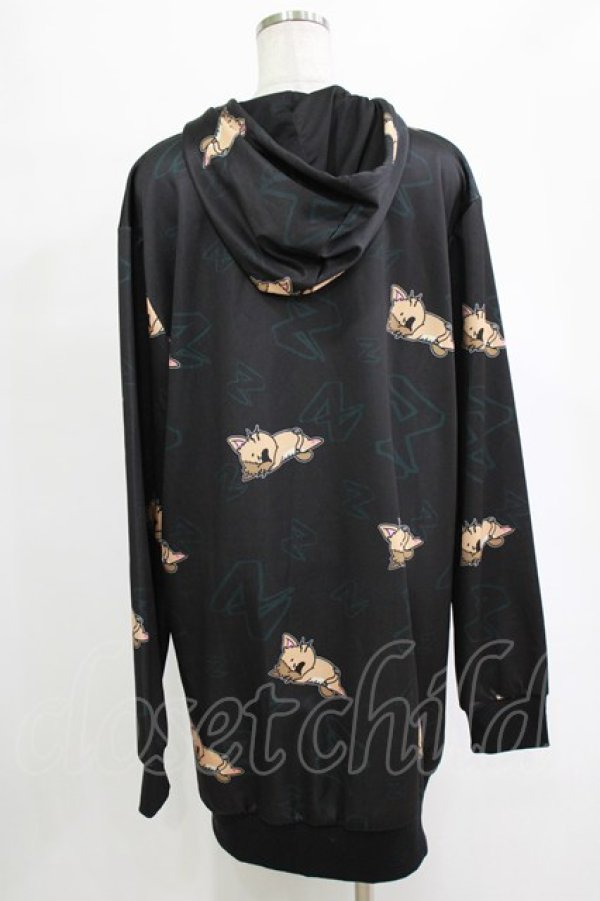 画像3: NieR Clothing / 総柄ZIPパーカー  黒 H-25-12-25-1038-PU-TO-KB-ZH (3)