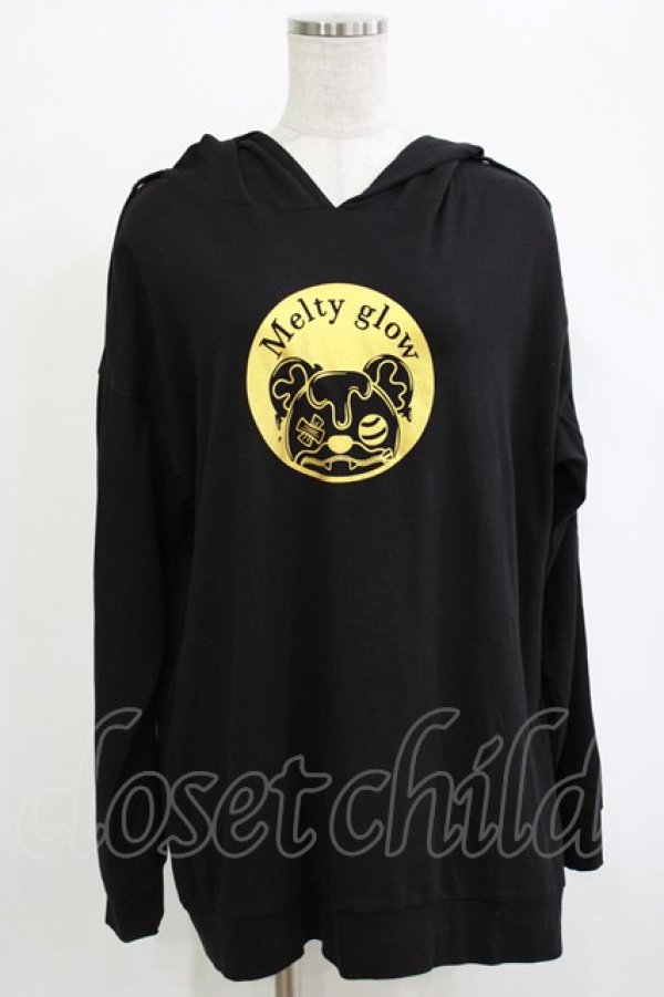 画像1: meltyglow / プリントプルパーカー  黒 H-25-12-25-1040-PU-TO-KB-ZH (1)