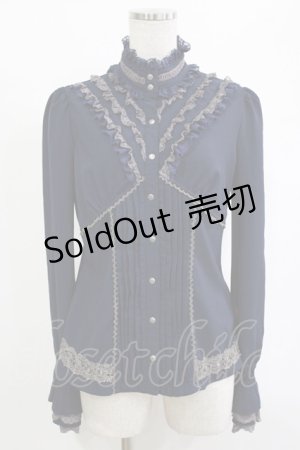 画像: Ozz Croce / レースタックブラウス  ネイビー H-25-12-25-1045-OO-BL-KB-ZH