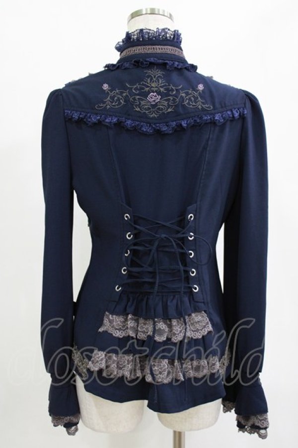 画像3: Ozz Croce / レースタックブラウス  ネイビー H-25-12-25-1045-OO-BL-KB-ZH (3)