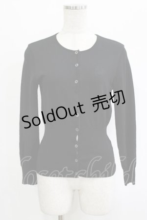 画像: MIHO MATSUDA / ロゴ刺繍カーディガン  ブラック H-25-12-25-1046-GO-TO-KB-ZH