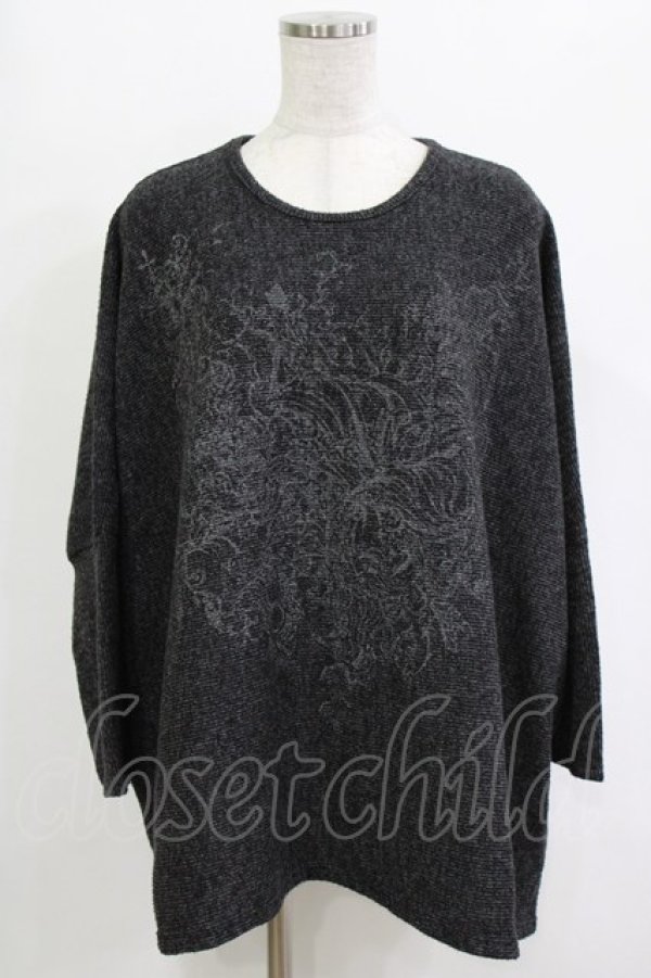 画像1: Ozz Croce / プリントドルマンニット  グレー H-25-12-25-1047-OO-TO-KB-ZH (1)