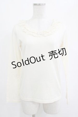画像: Emily Temple cute / リボンフリルカットソー  オフ H-25-12-25-1049-ET-TO-KB-ZH