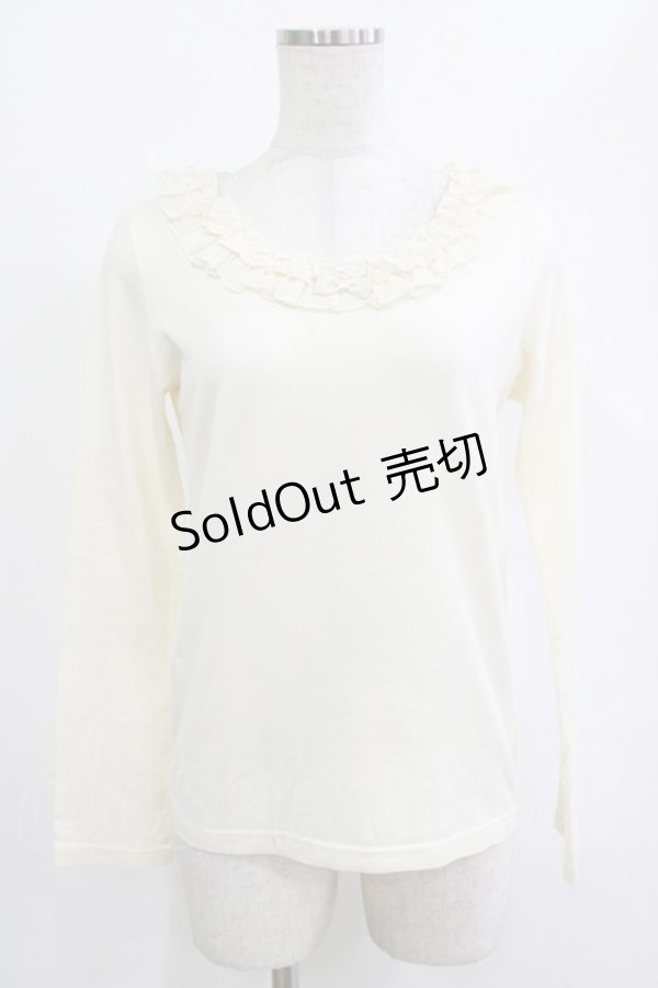 画像1: Emily Temple cute / リボンフリルカットソー  オフ H-25-12-25-1049-ET-TO-KB-ZH (1)