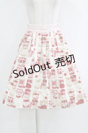 画像: Shirley Temple / ジャム瓶プリントスカート  ホワイト H-25-12-25-1005-ET-SK-KB-ZT262