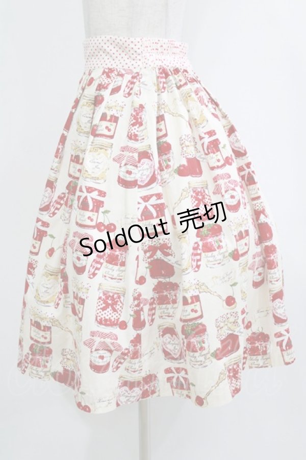 画像2: Shirley Temple / ジャム瓶プリントスカート  ホワイト H-25-12-25-1005-ET-SK-KB-ZT262 (2)