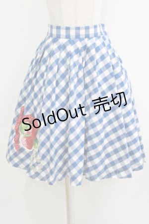 画像: Shirley Temple / ギンガムストロベリースカート  ブルー H-25-12-25-1006-ET-SK-KB-ZT1228H