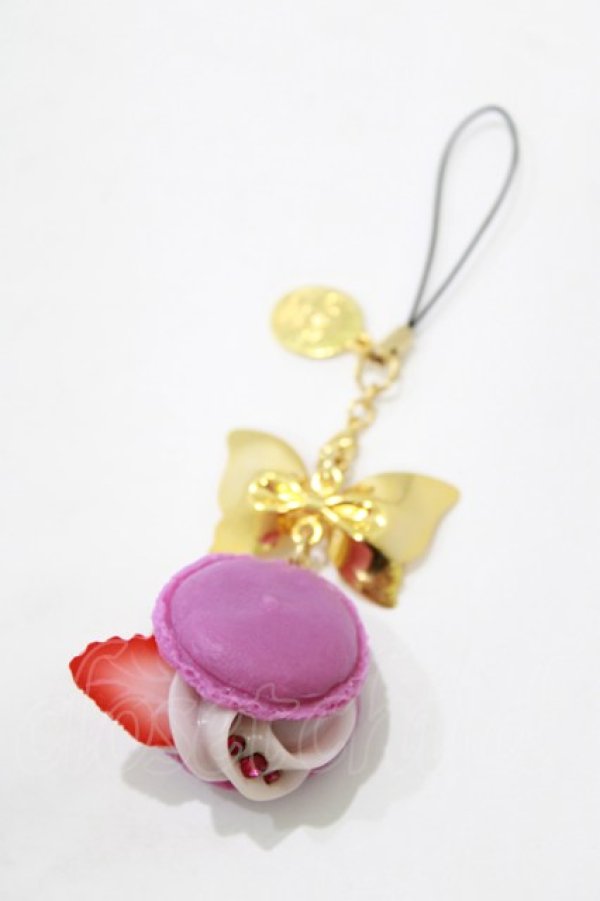 画像1: Q-pot. / ベリーストロベリーマカロンリボンストラップ   H-25-12-25-1072-QP-ZA-KB-ZH (1)