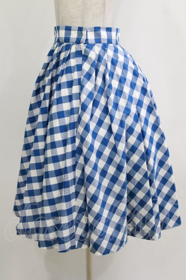 画像2: Shirley Temple / ギンガムストロベリースカート  ブルー H-25-12-25-1006-ET-SK-KB-ZH (2)