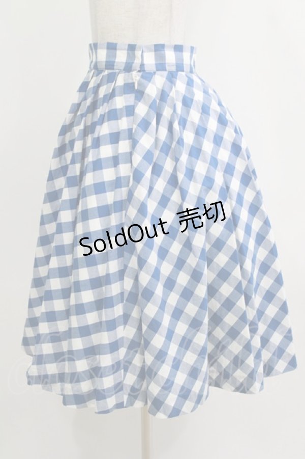 画像2: Shirley Temple / ギンガムストロベリースカート  ブルー H-25-12-25-1006-ET-SK-KB-ZT1228H (2)