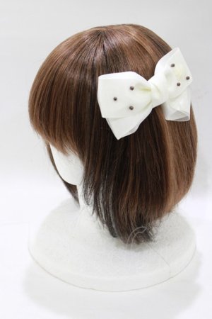 画像: Emily Temple cute / ホイップリボンバレッタ  白 H-25-12-25-1076-ET-AC-KB-ZH