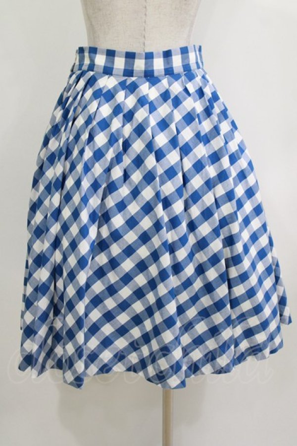画像3: Shirley Temple / ギンガムストロベリースカート  ブルー H-25-12-25-1006-ET-SK-KB-ZH (3)