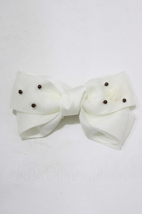 画像2: Emily Temple cute / ホイップリボンバレッタ  白 H-25-12-25-1076-ET-AC-KB-ZH (2)