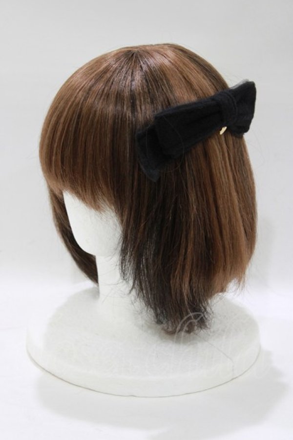 画像1: MILK / リボンバレッタ  ブラック H-25-12-25-1079-ML-AC-KB-ZH (1)