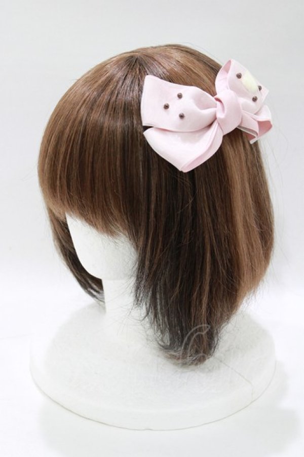 画像1: Emily Temple cute / ホイップリボンバレッタ  ピンク H-25-12-25-1080-ET-AC-KB-ZH (1)