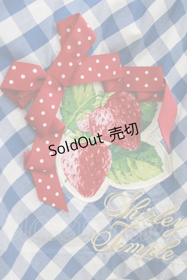 画像4: Shirley Temple / ギンガムストロベリースカート  ブルー H-25-12-25-1006-ET-SK-KB-ZT1228H (4)