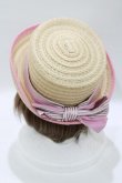 画像2: Jane Marple / リボンストローハット  ピンク H-25-12-25-1081-JM-AC-KB-ZH (2)