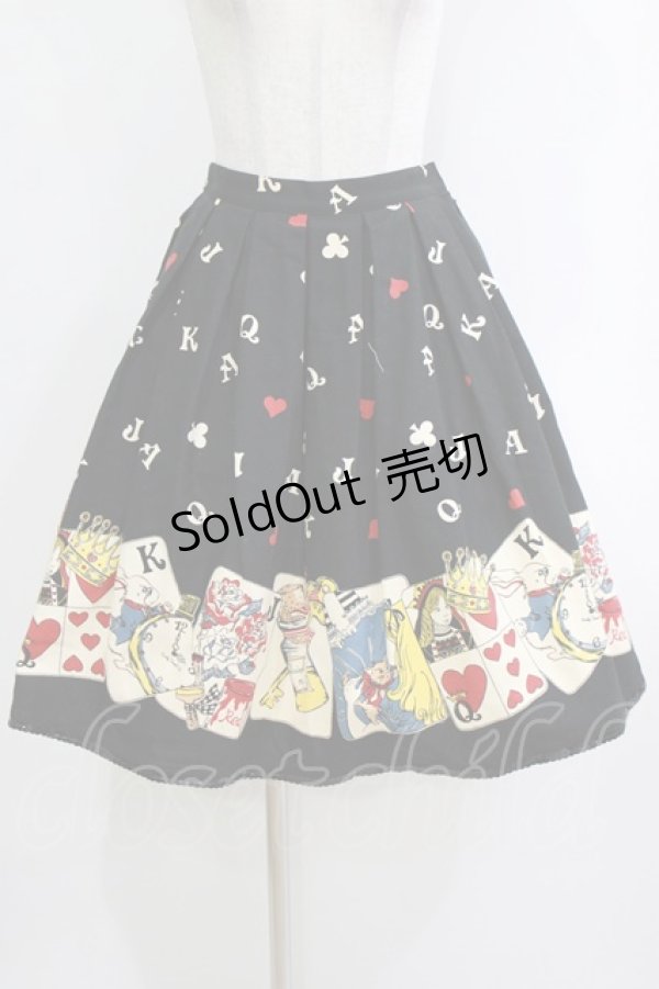 画像1: Emily Temple cute / トランププリントスカート  ブラック H-25-12-25-1007-ET-SK-KB-ZH (1)