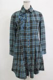 画像1: Emily Temple cute / タータンチェックシャツワンピース  ブルー H-25-12-25-1010-ET-OP-KB-ZH (1)