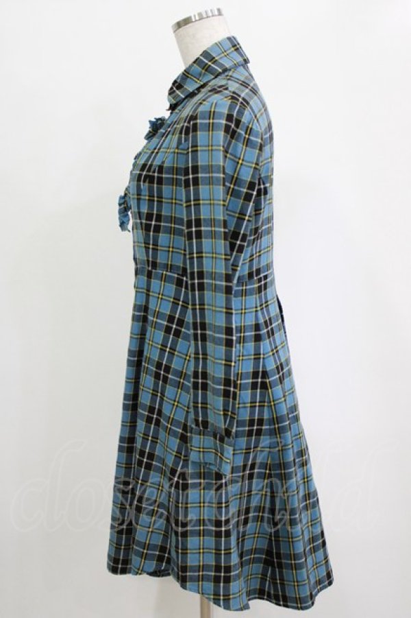 画像2: Emily Temple cute / タータンチェックシャツワンピース  ブルー H-25-12-25-1010-ET-OP-KB-ZH (2)
