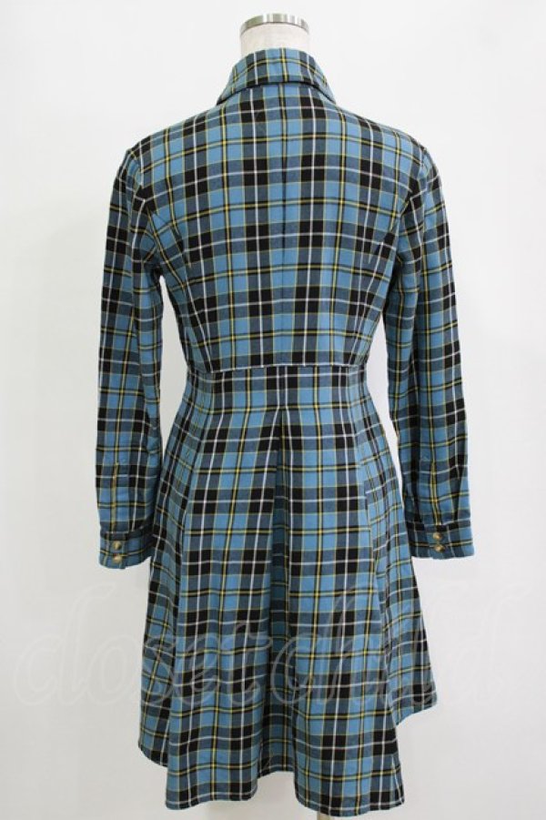 画像3: Emily Temple cute / タータンチェックシャツワンピース  ブルー H-25-12-25-1010-ET-OP-KB-ZH (3)